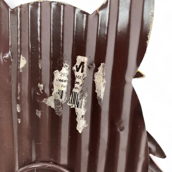 2 Metal Owl Standing Figurines Colorful Fall Leaves Straw‎ Sunflowers Cheerful - Picture 4 of 5